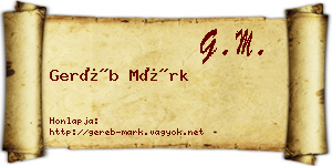 Geréb Márk névjegykártya