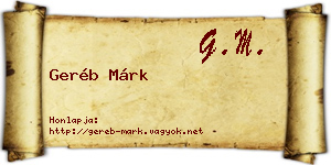 Geréb Márk névjegykártya